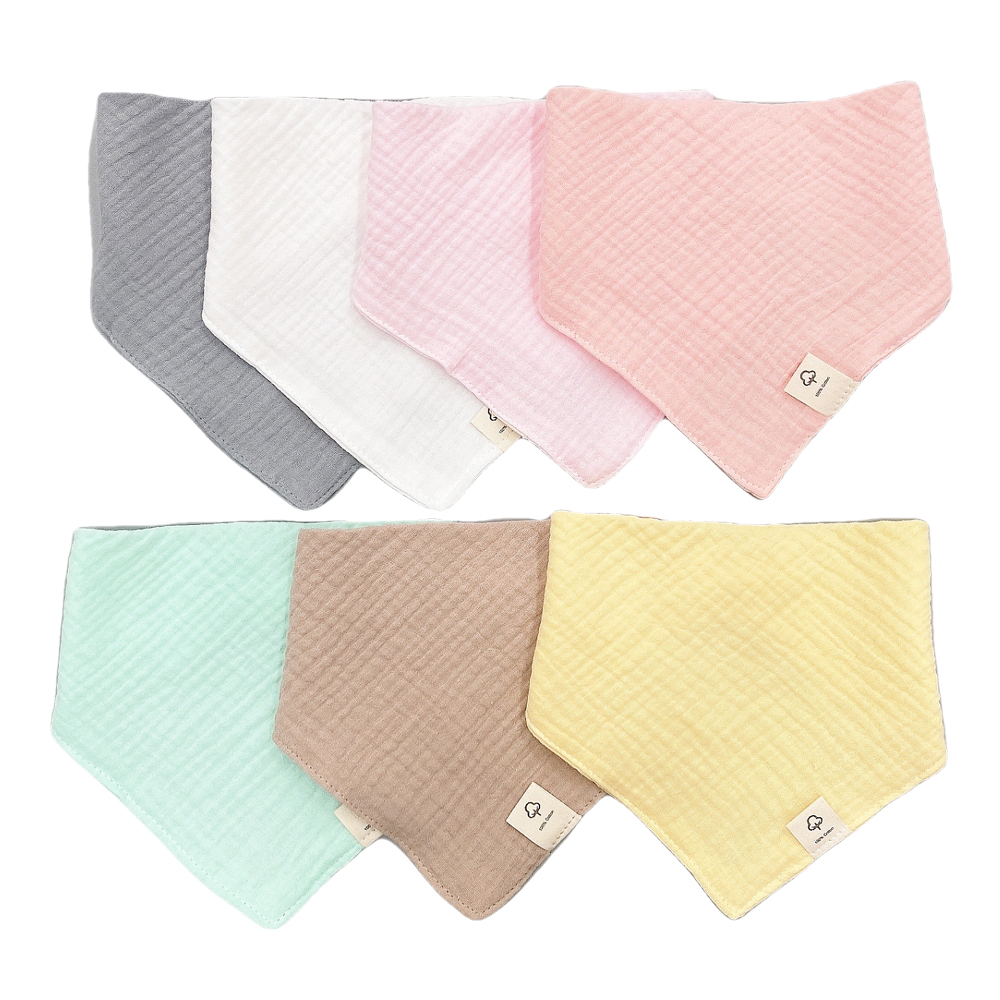 럭셔리베이비 유아용 4중 거즈 스카프빕 세트, 혼합색상, 7개입, 1세트